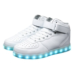 Ficha técnica e caractérísticas do produto Homens Branco LED piscando Ilumina??o Light Up Shoes USB Carga Lace-up Shoes