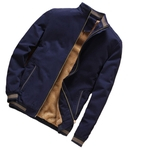 Ficha técnica e caractérísticas do produto HAO Homens Casual Brasão Thicken Velvet Windbreaker gola Médio Jacket Overcoat Longo Cotton jacket