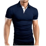 Ficha técnica e caractérísticas do produto Homens Clássico de Magro camisa de manga curta cor hit casual tops simples