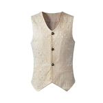 Ficha técnica e caractérísticas do produto Homens De Festa De Casamento Único Breasted Suit Vest Colete Floral Slim Fit Colete
