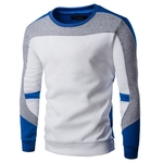 Ficha técnica e caractérísticas do produto Homens gola redonda costura cor contraste camisola cor pulover