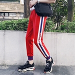 Ficha técnica e caractérísticas do produto Homens Harem Sports Calças Lápis Stripe magros Hip-hop Casal causais Sweatpants Calças Casual pants