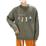 Ficha técnica e caractérísticas do produto Homens Knitting Wool Sweater Moda Crew Neck Siga-me Pessoa Casal solto pulôver sweaters