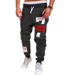 Ficha técnica e caractérísticas do produto Homens moda casual com cordão letras impressas Sports Pants