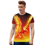 Ficha técnica e caractérísticas do produto Homens Mulheres solto 3D Golden Phoenix amantes t-shirt impressão