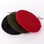 Ficha técnica e caractérísticas do produto Homens Mulheres Wool Beret cor sólida ajustável Moda Warm Spring Autumn Painter Hat