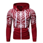 Ficha técnica e caractérísticas do produto Autumn Winter Men Zipper Hoodie Geometric Long Sleeve Pocket Casual Sweatshirt