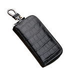 Ficha técnica e caractérísticas do produto Homens portátil Zipper Key Bag PU Titular da chave do carro de couro Organizador Mini Pouch Keychain