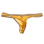 Ficha técnica e caractérísticas do produto Homens Sexy Malha Dourada-afiado Bulge Bolsa Cueca Cuecas Tangas Amarelo S