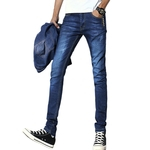 Ficha técnica e caractérísticas do produto LOS Homens Slim Fit estiramento ocasional considerável Calças moda jovem Jeans Men's wear