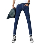Ficha técnica e caractérísticas do produto HAO Homens Slim Fit estiramento ocasional considerável Calças moda jovem Jeans