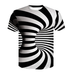 Ficha técnica e caractérísticas do produto Homens soltos Arrefecer luva 3D Whirlpool Digital Printing curta T-shirt