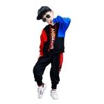 Ficha técnica e caractérísticas do produto JIA Hoodie 2pcs / set Kid Boy Treino Hip-hop camisola + Pants Set Algodão Sports Wear Suit Clothing