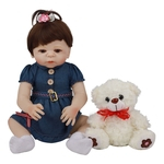 Ficha técnica e caractérísticas do produto Hoomai lindo 48 centímetros todo Presente de Natal Silicone Reborn Baby Dolls Realistic princesa Menina Reborn Dolls Kids Play Toy
