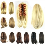 Ficha técnica e caractérísticas do produto Hot 90G Gripper tail Wigs Women Synthetic Wigs in Hair Natural Hair Clip Hot 90G Gripper tail Wigs8 colors Ladies Curly Hair Clip