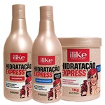Ficha técnica e caractérísticas do produto ILike Hidratação Express Kit Trio Home Care - 03 Produtos Mascara 1kg - Ilike Professional