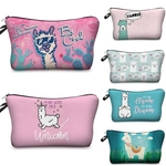 Ficha técnica e caractérísticas do produto Impressão 3d Unicorn Cosmetic Bag Multicolor Padrão Bonito Cosméticos Pouchs Para Viagens Senhoras Maquiagem Bolsa Sacos De Mulheres