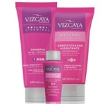 INATIVO Izcaya Kit de Tratamento de Brilho e Vitaminas com Shampoo, Maxi Brilho Líquido e Cond - Vizcaya