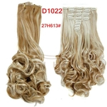 22 Inches Women Synthetic Clip in Hair Extensions 8pcs/set 160g High Tempreture Long Wavy Heat Resistant Hairpiece