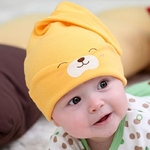 Ficha técnica e caractérísticas do produto Infantil 0-2 anos Bebê recém-nascido urso dos desenhos animados Cozy macia para dormir Cap Hat presente