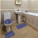 Ficha técnica e caractérísticas do produto Jogo de Banheiro Abstrato Azul Marinho - Mdecore