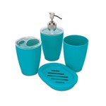 Ficha técnica e caractérísticas do produto Jogo de Banheiro com 4 Peças Hauskraft Azul