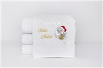 Ficha técnica e caractérísticas do produto Jogo de Banho 4 Peças Bordada Natal Branco - Feliz Natal Papai Noel - Garmisch