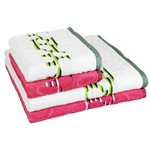 Ficha técnica e caractérísticas do produto Jogo de Banho 4 Peças Soleil Branco/Pink - São Carlos