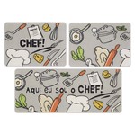 Ficha técnica e caractérísticas do produto Jogo de Tapete Cozinha Gourmet 03 Peças Chef Jolitex