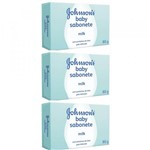 Ficha técnica e caractérísticas do produto Johnsons Baby Milk Sabonete 80g (Kit C/03)