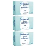 Ficha técnica e caractérísticas do produto Johnsons Baby Milk Sabonete 80g - Kit com 03