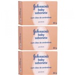 Ficha técnica e caractérísticas do produto Johnsons Baby Óleo de Amêndoas Sabonete 80g (Kit C/03)