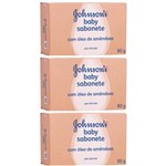 Ficha técnica e caractérísticas do produto Johnsons Baby Óleo de Amêndoas Sabonete 80g - Kit com 03
