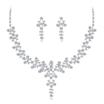 Ficha técnica e caractérísticas do produto Jóias Mulheres nupcial elegante Defina moda diamante Colar Alloy + Brinco Set