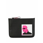 Karl Lagerfeld Logo Print Make-up Bag - Preto