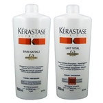 Ficha técnica e caractérísticas do produto Kérastase Kit Duo Nutritive Irisome Shampoo Bain Satin 2 + Condicionador Lait Vital - Litro