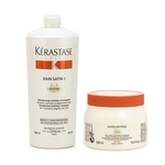 Ficha técnica e caractérísticas do produto Kérastase Nutritive Bain Satin 1 Shampoo 1L + Máscara Finos 500g