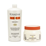 Ficha técnica e caractérísticas do produto Kérastase Nutritive Bain Satin 1 Shampoo 1L + Máscara Grossos 500g