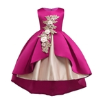 Ficha técnica e caractérísticas do produto Kid menina de flores da cor 3D bordado Matching Formal Dress Gostar
