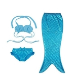 Ficha técnica e caractérísticas do produto Kidlove Bikini terno Kidlove Meninas Swimsuit Cauda da sereia Swimwear swimmable Bikini Set