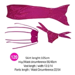Ficha técnica e caractérísticas do produto Kids Girls Mermaid Swimsuit 3PC Swimwear Top Panties Mermaid Swimwear
