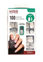 Ficha técnica e caractérísticas do produto Kiss Kit 100 Unhas Postiças Quadrado Curto