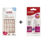 Ficha técnica e caractérísticas do produto Kiss Kit Unha Salon Naturals Oval + Cola Precision
