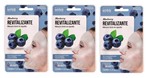 Kiss Máscara Facial de Algodão - Blueberry Kit 3 Unidades