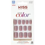 Ficha técnica e caractérísticas do produto Kiss New York Unhas Postiças Salon Color Curto Cor Beautiful