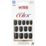 Ficha técnica e caractérísticas do produto Kiss New York Unhas Postiças Salon Color Curto Cor Chic