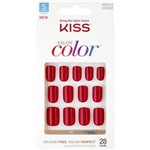 Ficha técnica e caractérísticas do produto Kiss New York Unhas Postiças Salon Color Curto Cor New Girl