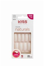 Ficha técnica e caractérísticas do produto Kiss New York Unhas Postiças Salon Naturals Quadrado Longo