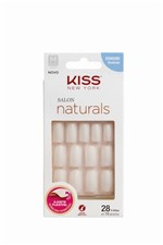 Ficha técnica e caractérísticas do produto Kiss New York Unhas Postiças Salon Naturals Quadrado Médio