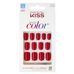 Ficha técnica e caractérísticas do produto Kiss Unha Postiça Salon Color Curta KSC02BR New Girl
